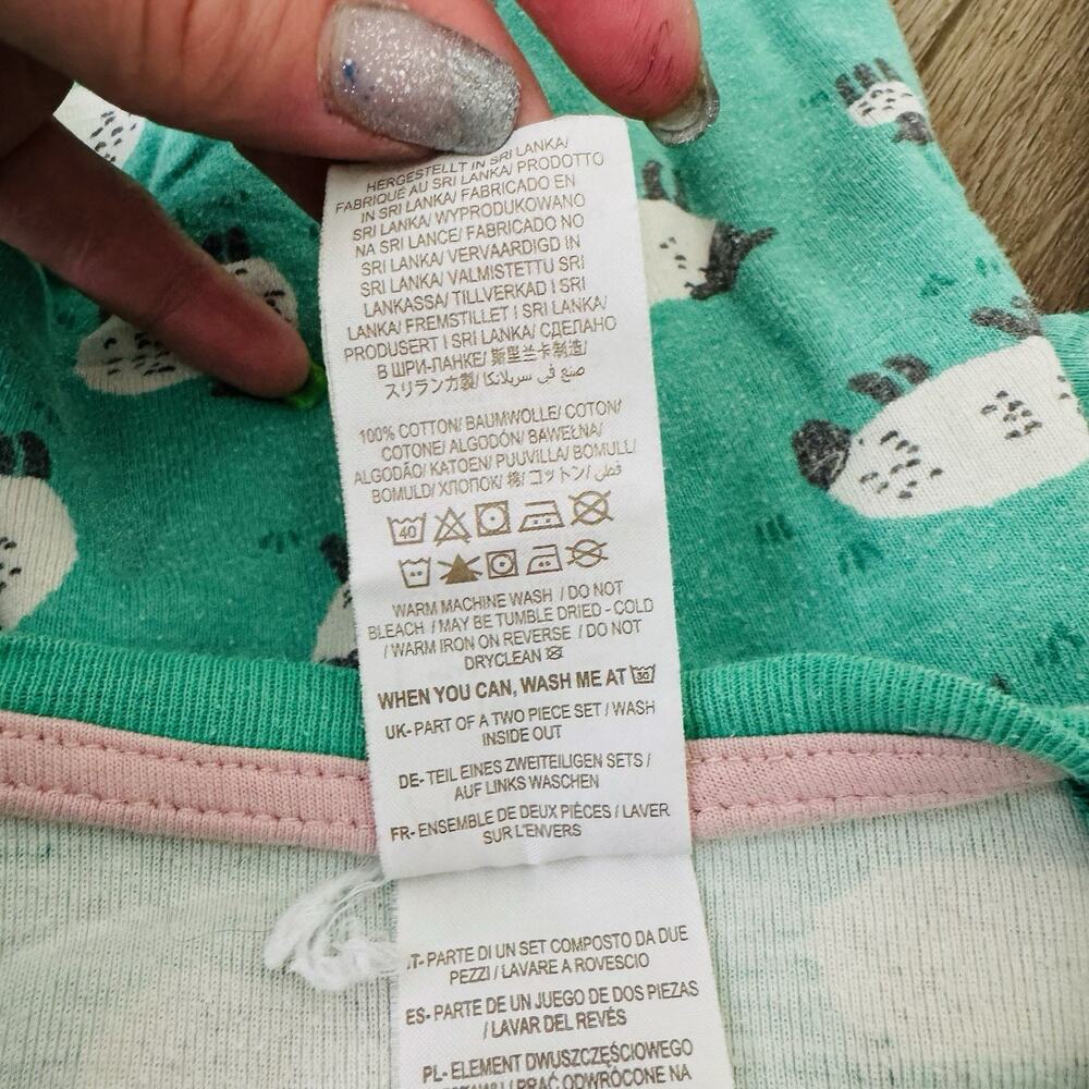 Mini Boden Green Sheep Print Pajama Set - Picture 4 of 5